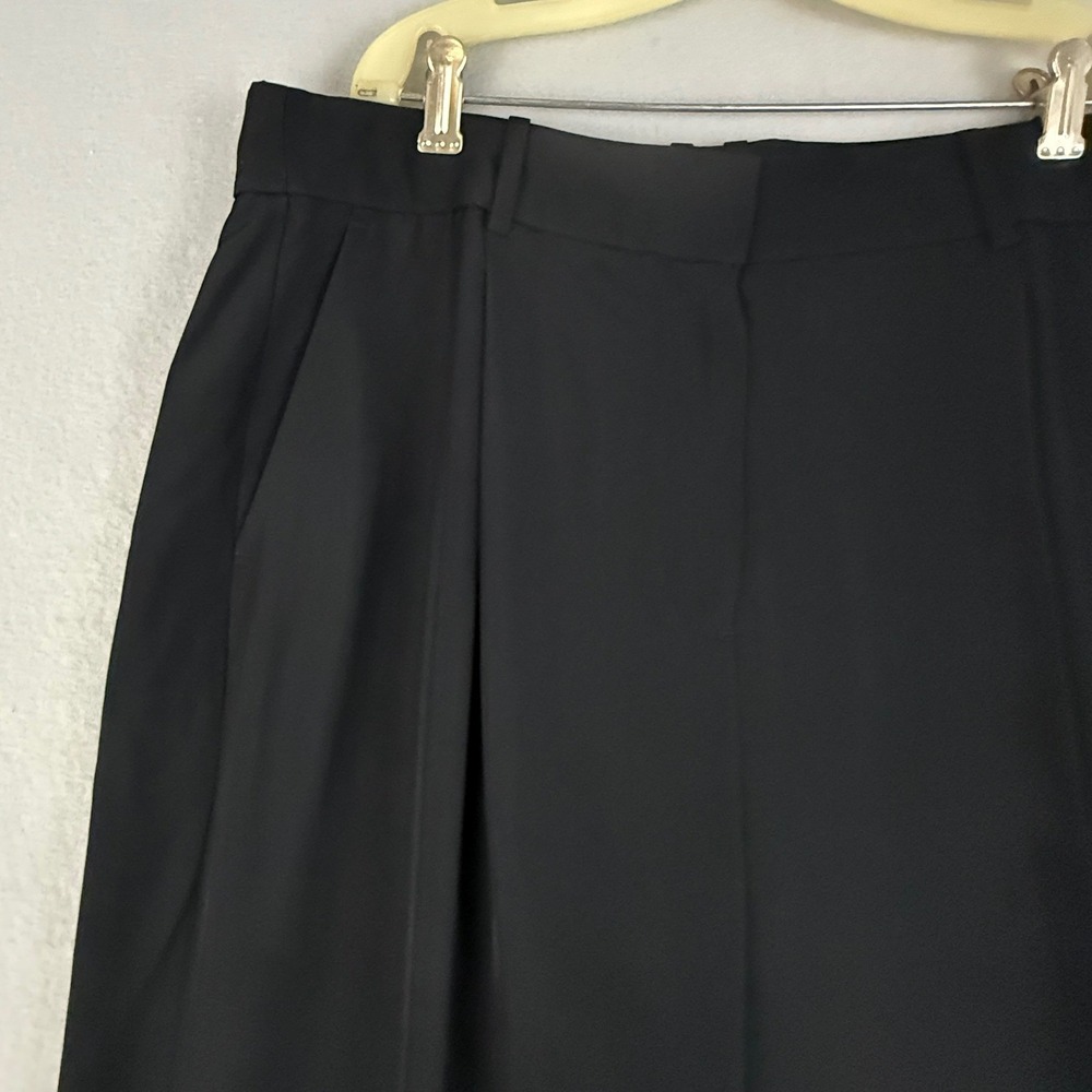J.Crew Essential Pant Black Wide Leg Pleated High Rise Trousers Womens 12 - Picture 6 of 13
